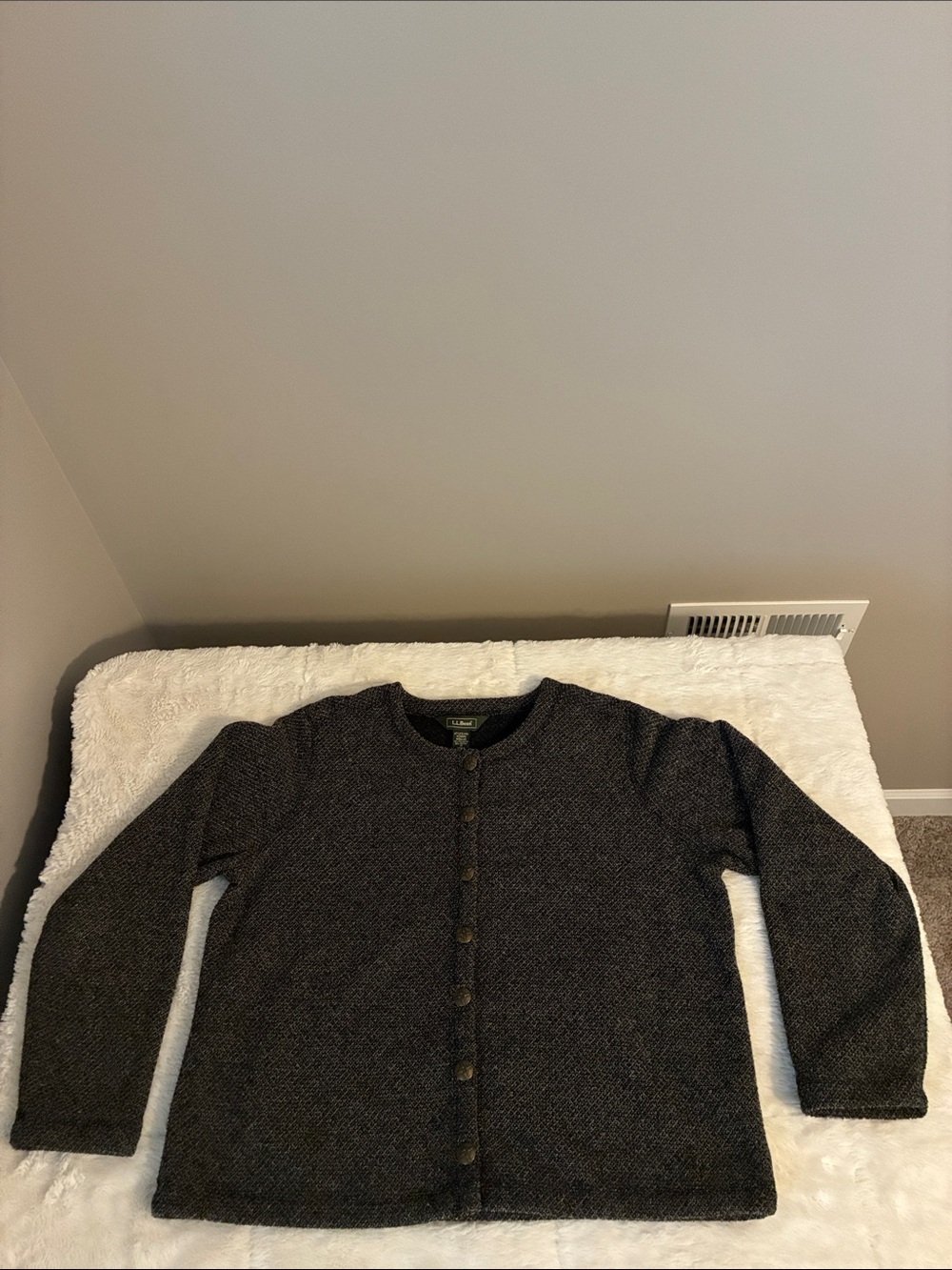 L.L. Bean women’s Charcoal Button-Front Cardigan